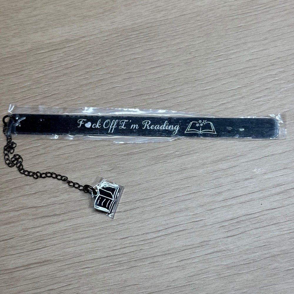 Metal Bookmark F Off I'm Reading Black Stainless Steel Bookish Gift